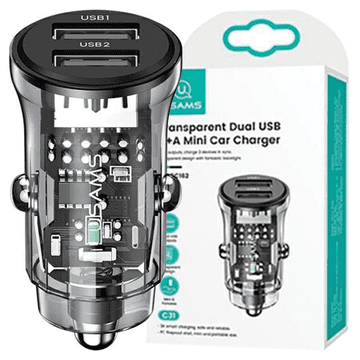 INNA Usams 2Xusb-A 3A Auto Punjač Za Iphone 12 13 14 Brzo Punjenje