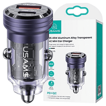 INNA Usams C35 Usb Usb-C Auto Punjač 45W Za Mobitele Usb-C Priključak