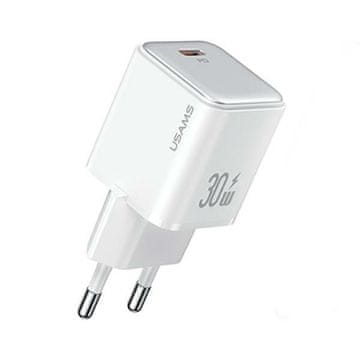 USAMS 30W Power Delivery USB-C zidni punjač bijeli
