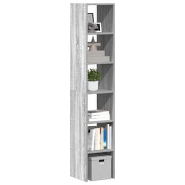 Vidaxl Police za knjige, set od 2, sivi hrast sonoma, 30x30x80 cm