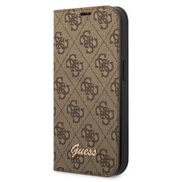 Guess Smeđa preklopna maskica za iPhone 14 Pro Max 4G s vintage logom
