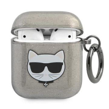 Karl Lagerfeld Glitter Choupette crna futrola za AirPods 1