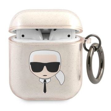 Karl Lagerfeld KLA2UKHGD AirPods 1/2 futrola zlatna/zlatna Glitter Karl`s Head