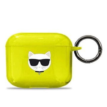 Karl Lagerfeld Choupette žuta futrola za AirPods 3