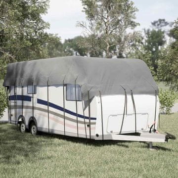 Vidaxl Krovni pokrov za karavan, siv, 800 x 300 cm