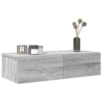 Vidaxl Zidna polica s ladicama siva boja hrasta sonoma 60x26,5x15 cm