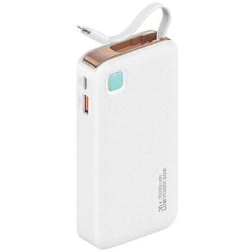 USAMS USAMS Powerbank sa savitljivim kabelom Retractable Lightning 10000 mAh PD 20W Fast Charge XY Series bijela/white 10KCD22502 (US-CD225)