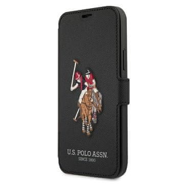 U.S. Polo Assn. US Polo preklopna maska s vezom, crna, za iPhone 12 Pro Max