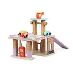 Aga4Kids Drvena garaža s benzinskom postajom