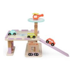 Aga4Kids Drvena garaža s benzinskom postajom