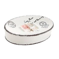 Gedy Keramička sapunica CLOTHILDE za postavljanje - retro dizajn, bijela