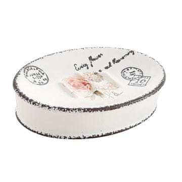 Gedy Keramička sapunica CLOTHILDE za postavljanje - retro dizajn, bijela