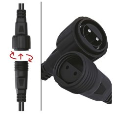 EMOS Klasik osnovni set za spajanje žica - ledenih svijeća, 2,5 m, vanjska, topla bijela, mjerač vremena