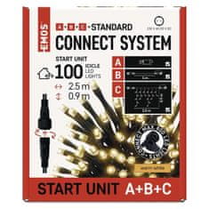 Klasik osnovni set za spajanje žica - ledenih svijeća, 2,5 m, vanjska, topla bijela, mjerač vremena