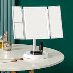 HOME & MARKER® LED ogledalo za šminkanje, kozmetičko ogledalo s podesivim svjetlom i povećalom | STARMIRROR