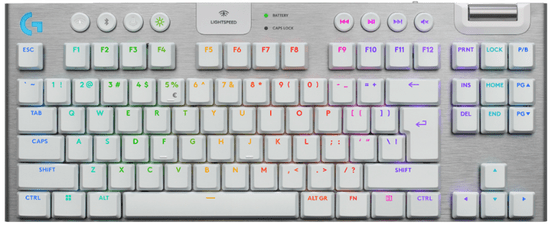 Logitech G915 X Lightspeed tipkovnica, TKL, GL Tactile, bijela (920-012737)
