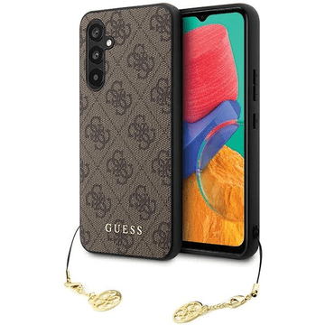 Guess GUHCS23FEGF4GBR silikonska maskica za Samsung Galaxy S23 FE - smeđa s privjeskom