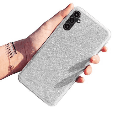 Onasi Silikonska maskica z bleščičama Bling za Samsung Galaxy A55 - srebrna