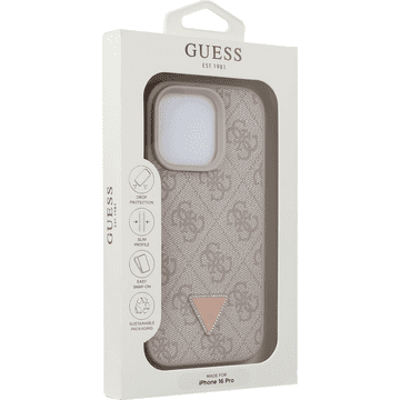 Guess Originalna silikonska maskica GUHCP16LP4TDPP za iPhone 16 Pro - Leather - roza