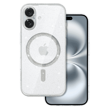 Onasi Silikonska maskica Glitter MagSafe za iPhone 16 Plus - prozoren s bleščicama