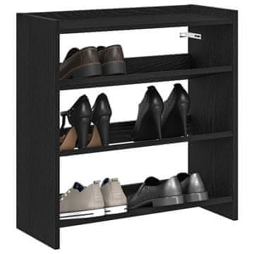 Vidaxl Stalak za cipele, crni, 60x25x62 cm, materijal na bazi drveta