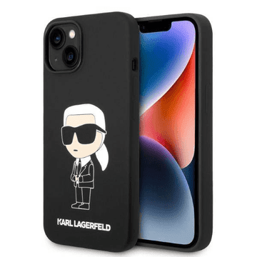Karl Lagerfeld Originalna maskica za iPhone 14 Plus - IML NFT Karls Full Body - crna silikonska zaštita - KLHCP14MSNIKBCK