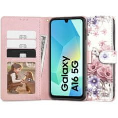 Tech-protect Wallet preklopna maska za Samsung Galaxy A16 4G / 5G, blossom flower