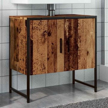 Vidaxl Ormarić za umivaonik, antikno drvo, 60x33x60 cm