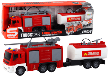slomart LEAN TOYS Vatrogasni Kamion s Prikolicom 1:16, Svjetla i Zvukovi