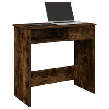 Vidaxl Radni stol, dimljeni hrast, 80x40x75 cm, materijal na bazi drva
