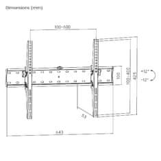 Robaxo RTM-3680T zidni nosač za TV, 94 cm do 203 cm, 37-80, crni