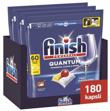 Finish Quantum All in 1 kapsule za perilicu posuđa Lemon Sparkle, 180 kom