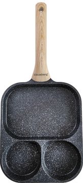 KLAUSBERG Mramorna tava 3 u 1 za jaja, palačinke i palačinke 22 x 18 cm crna KB-7827