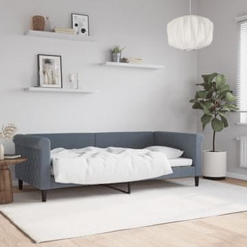 Vidaxl Kauč na razvlačenje tamno sivi 90x190 cm baršun
