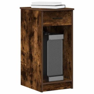 Vidaxl Računalni stalak s ladicom dimljeni hrast 35x45x77 cm