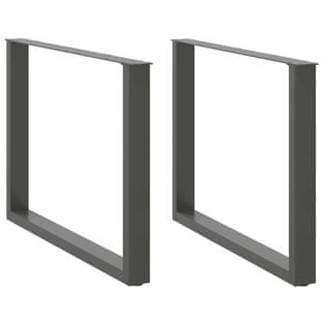 Vidaxl Noge za blagovaonski stol U-oblik 2 kom antracit 100 x (72-73) cm čelik