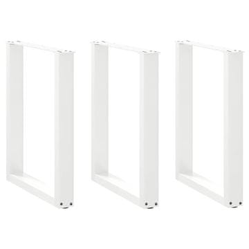 Vidaxl Noge za blagovaonski stol U-oblik 3 kom Bijele 70 x (72-73) cm Čelik