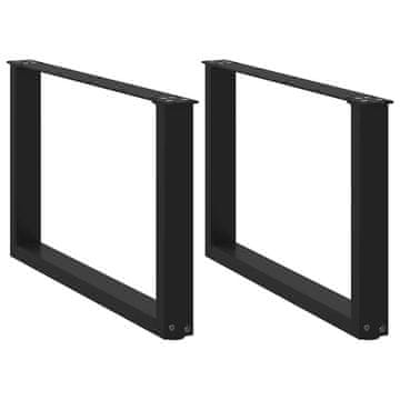 Vidaxl Noge za klub stolić U-oblik 2 kom Crne 70 x (42-43) cm Čelik