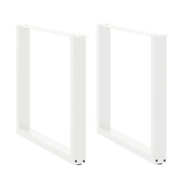 Vidaxl Noge za blagovaonski stol U-oblik 2 kom Bijele 90 x (72-73) cm Čelik