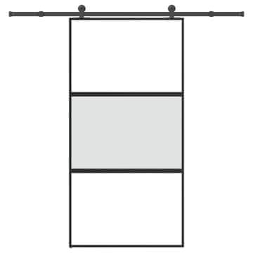 Vidaxl Klizna vrata s okovima od kaljenog stakla i aluminija