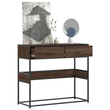 Vidaxl Konzolni stolić smeđi hrast 90x35x80 cm