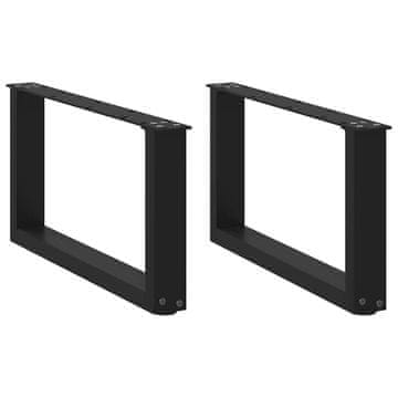 Vidaxl Noge za klub stolić, 2 kom, crne, 60 x (30-31) cm, čelik