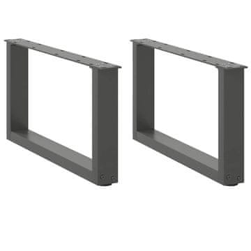 Vidaxl Noge za klub stolić, 2 kom, antracit, 60 x (30-31) cm, čelik