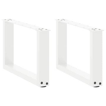 Vidaxl Noge za klub stolić, 2 kom, bijele, 50 x (30-31) cm, čelik