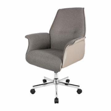 eoshop Uredska stolica COMFORT K133 s kotačićima, podesiva visina, kromirano postolje, siva/bež
