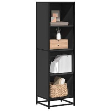 Vidaxl Polica za knjige, crna, 40x35x139 cm, materijal na bazi drva
