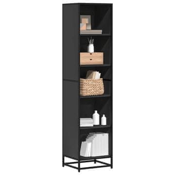 Vidaxl Polica za knjige, crna, 40x35x170,5 cm, materijal na bazi drva