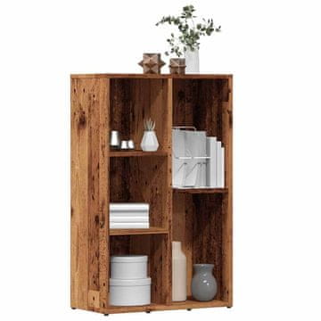 Vidaxl Polica za knjige, antikno drvo, 45x25x80 cm