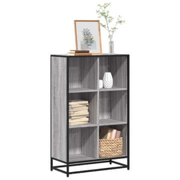 Vidaxl Polica za knjige, siva sonoma hrast, 65,5 x 33 x 107,5 cm