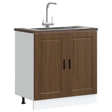 Vidaxl Ormarić za umivaonik Porto smeđi hrast 80x46x81,5 cm